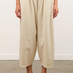 Pas de Calais Apparel Womens Pants Natural Brushed Linen Cotton Twill Relaxed Pants