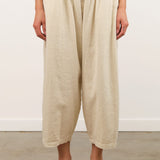 Pas de Calais Apparel Womens Pants Natural Brushed Linen Cotton Twill Relaxed Pants