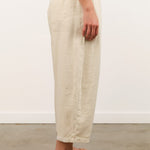 Pas de Calais Apparel Womens Pants Natural Brushed Linen Cotton Twill Relaxed Pants