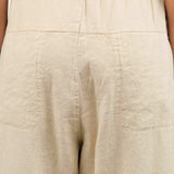 Pas de Calais Apparel Womens Pants Natural Brushed Linen Cotton Twill Relaxed Pants