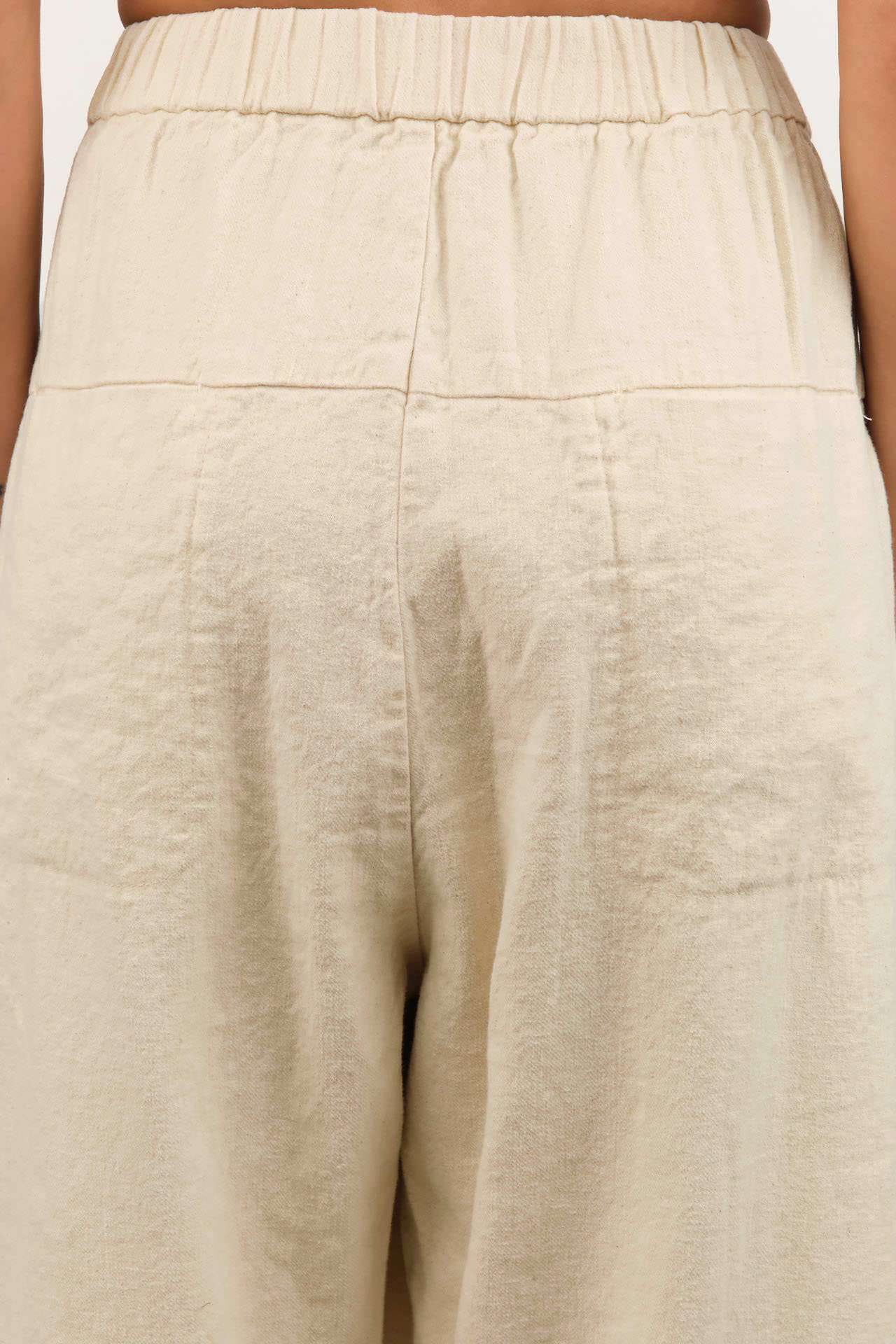 Pas de Calais Apparel Womens Pants Natural Brushed Linen Cotton Twill Relaxed Pants
