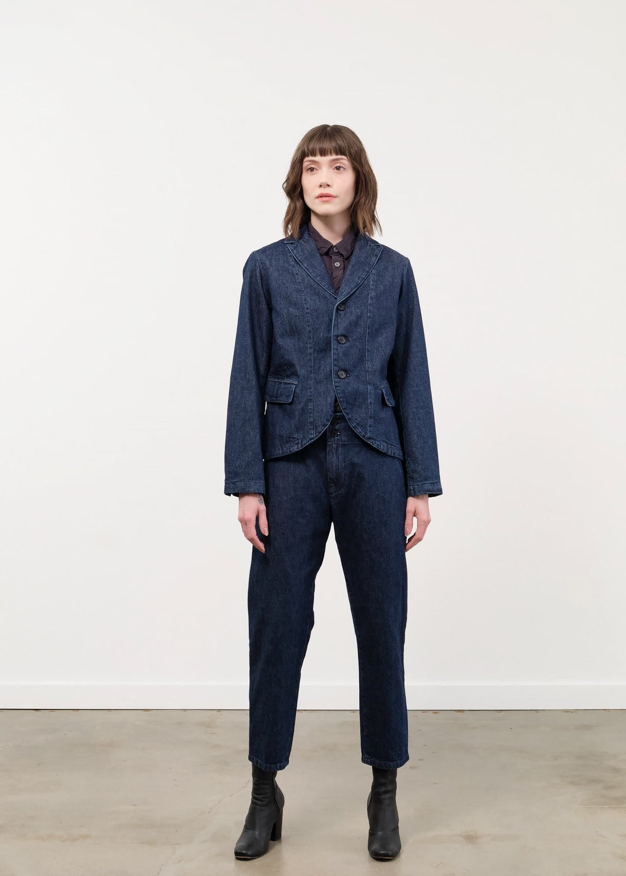 Pas de Calais Apparel Womens Denim Natural Denim Tapered Pants