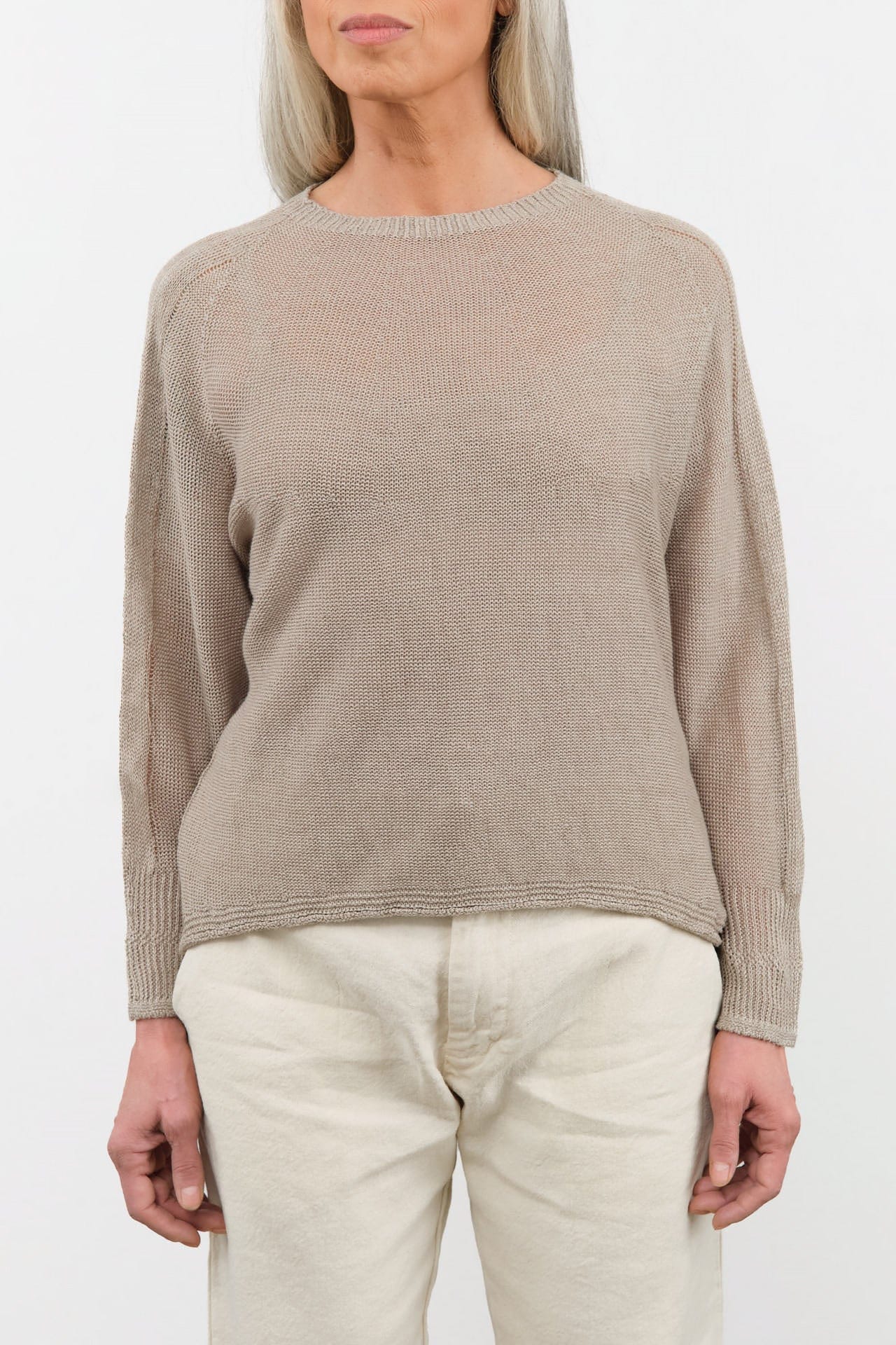 Pas de Calais Apparel Womens Sweaters Normandy Linen Crew Neck Pullover