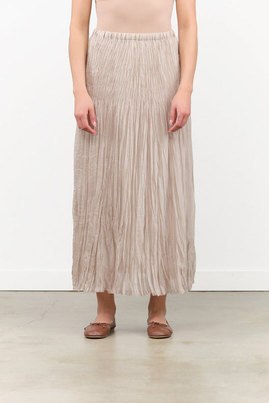 Pas De Calais Organdy Hand Pleated Long Skirt Black