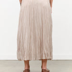 Organdy Hand Pleated Long Skirt in Natural Tan White by Pas de Calais Designer Brand 