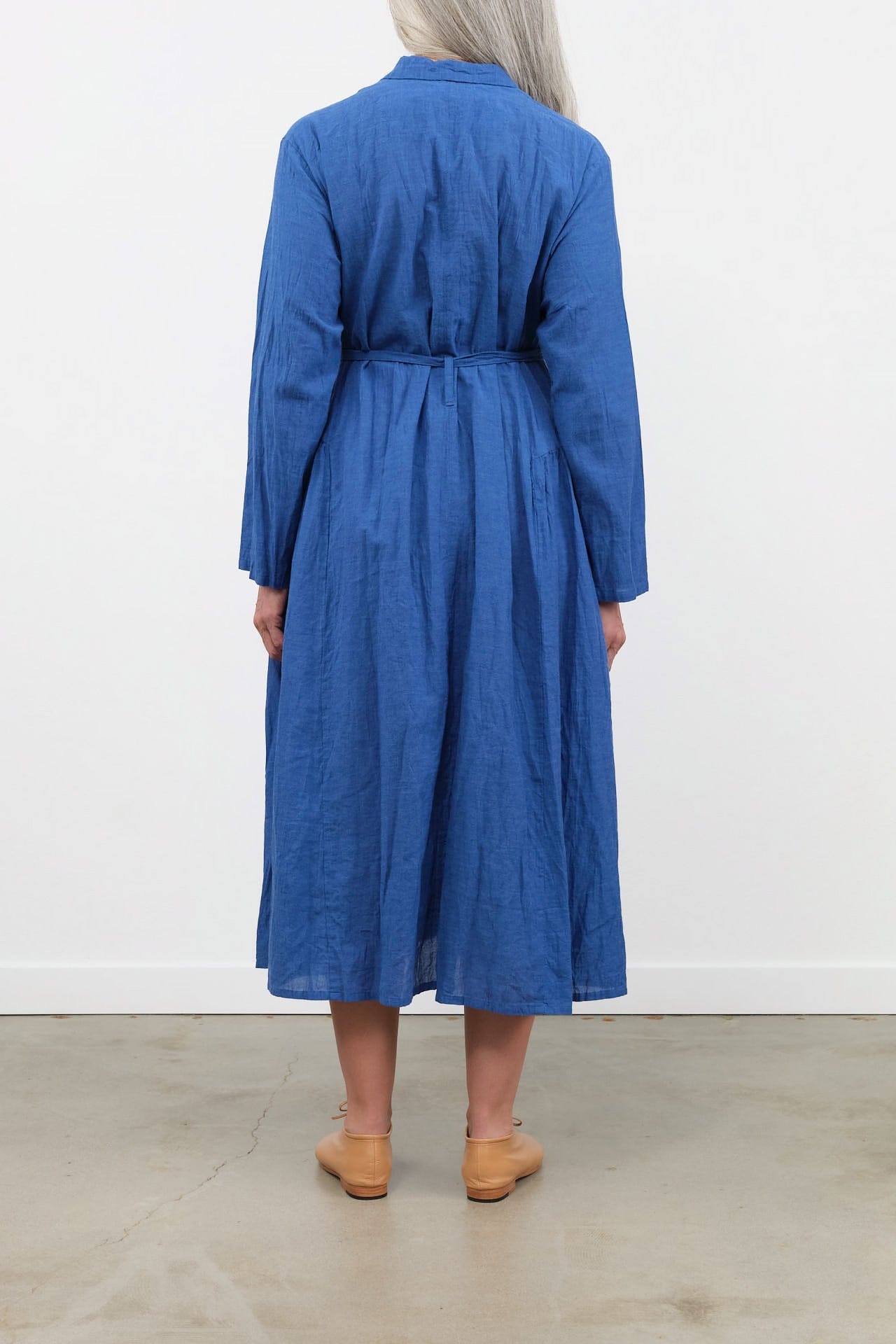 womens chambray dress Velvet By Graham & Spencer Karina Shirt tie belted waist Tiered skirt styling Midi Dark Wash / 2P