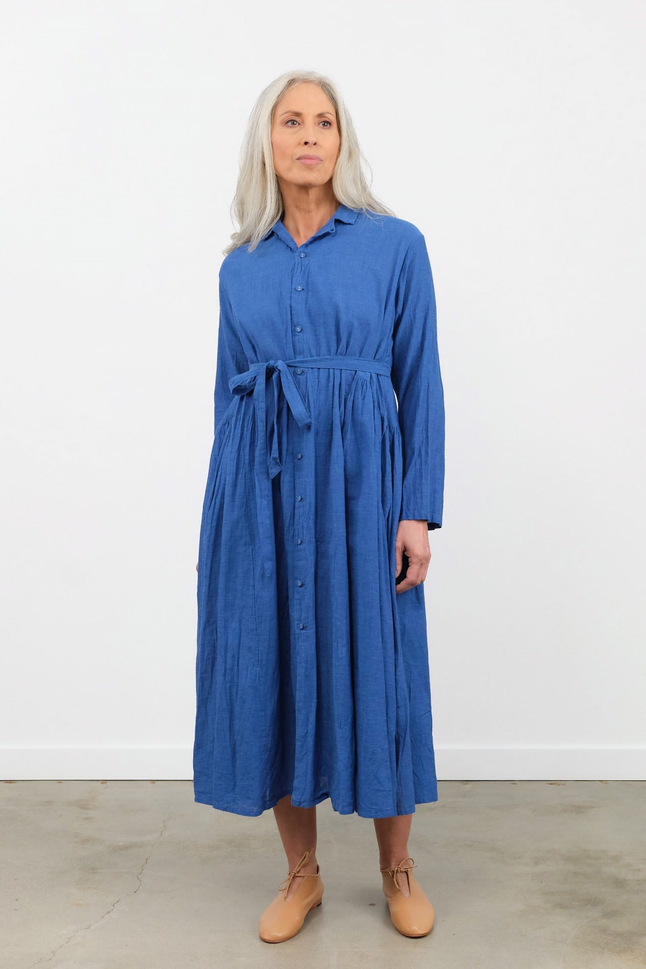 Pas de Calais Apparel Womens Dresses Organic Cotton Chambray Dress