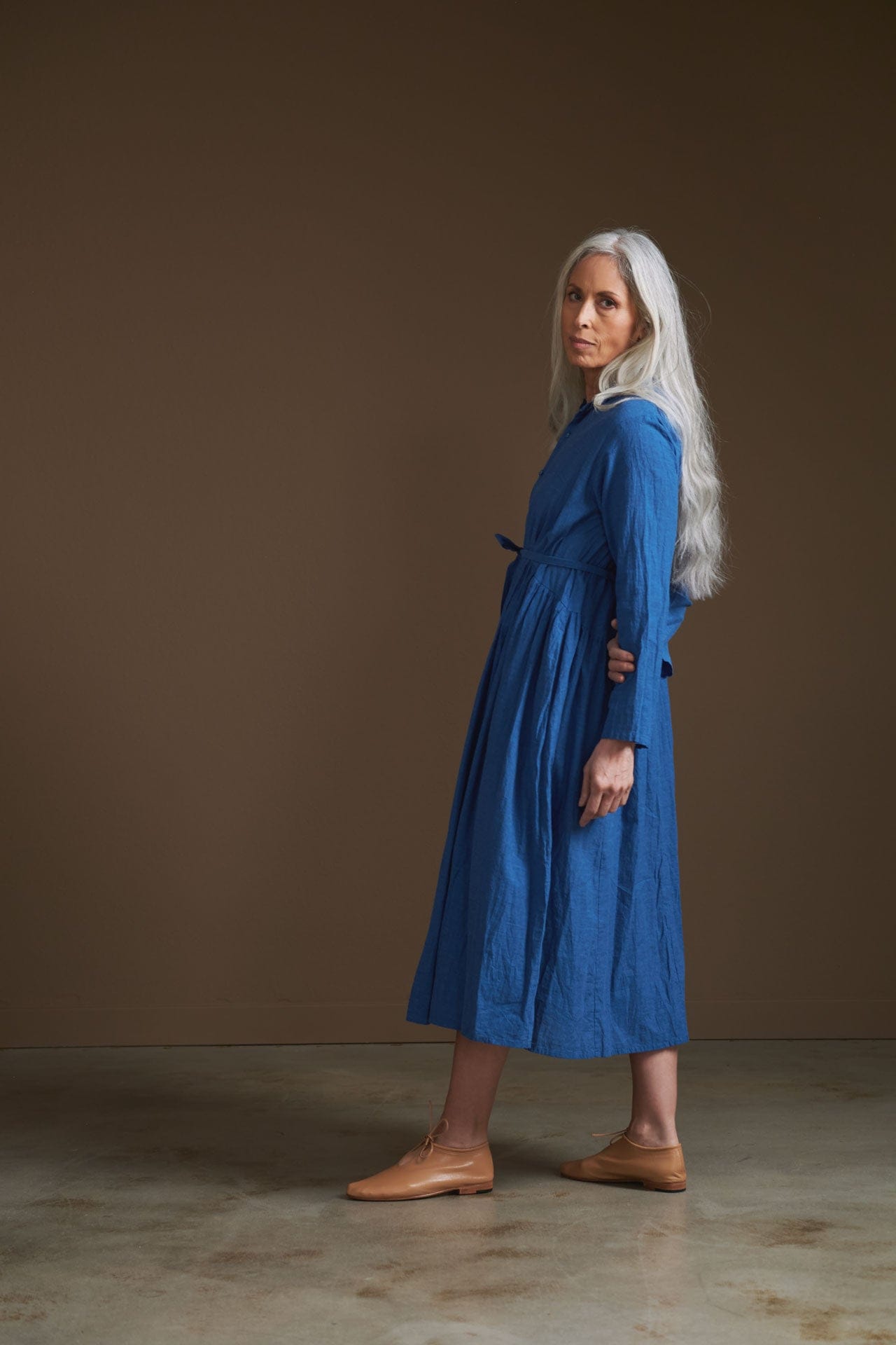 Pas de Calais Organic Cotton Chambray Dress Blue / 34 Pas de Calais Organic Cotton Chambray Dress Blue / 34