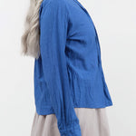 Pas de Calais Apparel Womens Blouses Organic Cotton Chambray Long Sleeve Blouse