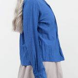 Pas de Calais Apparel Womens Blouses Organic Cotton Chambray Long Sleeve Blouse