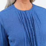 Pas de Calais Apparel Womens Blouses Organic Cotton Chambray Long Sleeve Blouse