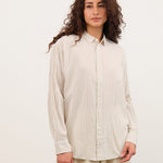 Pas de Calais Apparel Womens Blouses Organic Cotton Dobby Stripe Standard Shirt