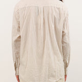Pas de Calais Apparel Womens Blouses Organic Cotton Dobby Stripe Standard Shirt