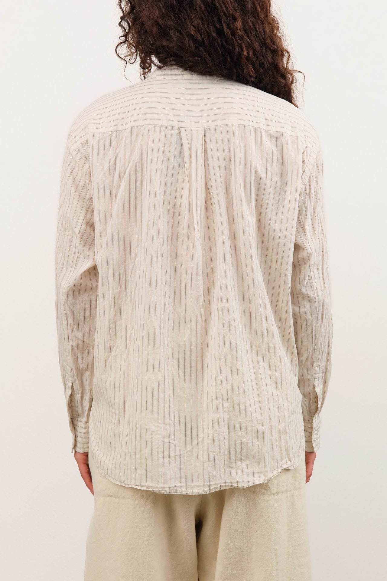 Pas de Calais Apparel Womens Blouses Organic Cotton Dobby Stripe Standard Shirt