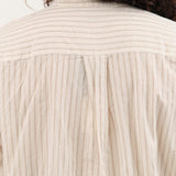 Pas de Calais Apparel Womens Blouses Organic Cotton Dobby Stripe Standard Shirt