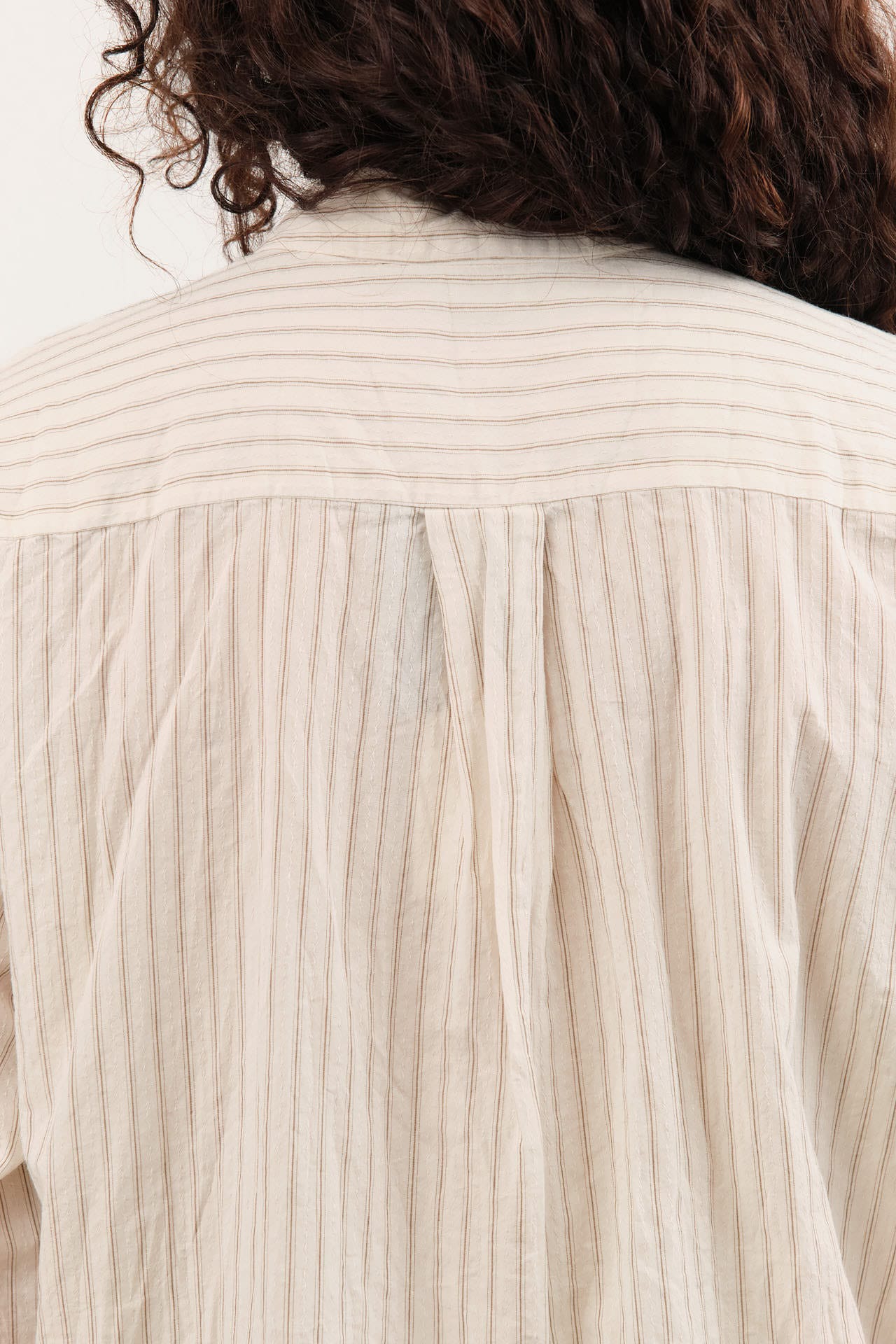 Pas de Calais Apparel Womens Blouses Organic Cotton Dobby Stripe Standard Shirt
