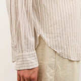 Pas de Calais Apparel Womens Blouses Organic Cotton Dobby Stripe Standard Shirt