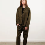 Pas de Calais Apparel Womens Pants Organic Cotton Linen Natural Twill Loose Slim Pants