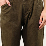 Pas de Calais Apparel Womens Pants Organic Cotton Linen Natural Twill Loose Slim Pants
