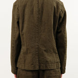 Pas de Calais Apparel Womens Jackets Organic Cotton Linen Natural Twill Tailored Jacket
