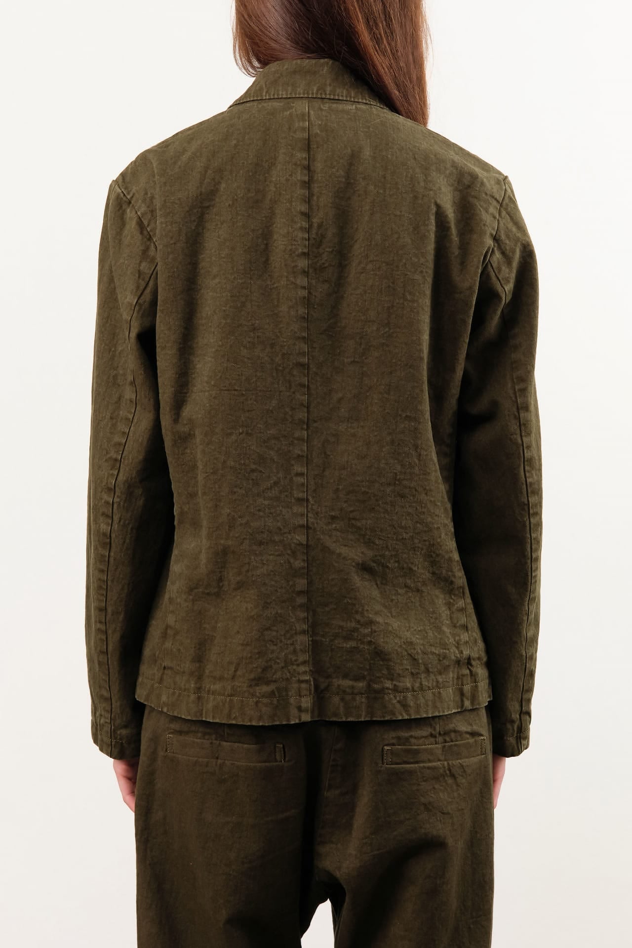 Pas de Calais Apparel Womens Jackets Organic Cotton Linen Natural Twill Tailored Jacket