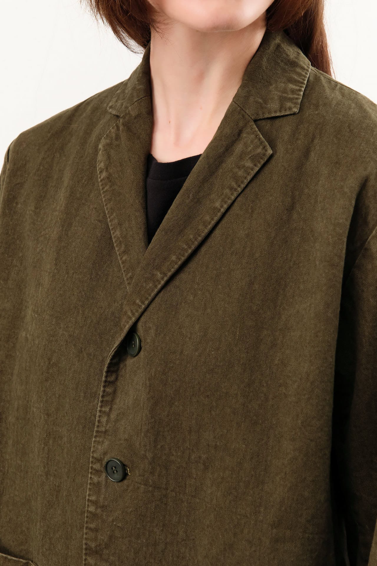 Pas de Calais Apparel Womens Jackets Organic Cotton Linen Natural Twill Tailored Jacket