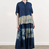 Pas de Calais Apparel Womens Skirts Ramie Tencel Willow Dye Skirt