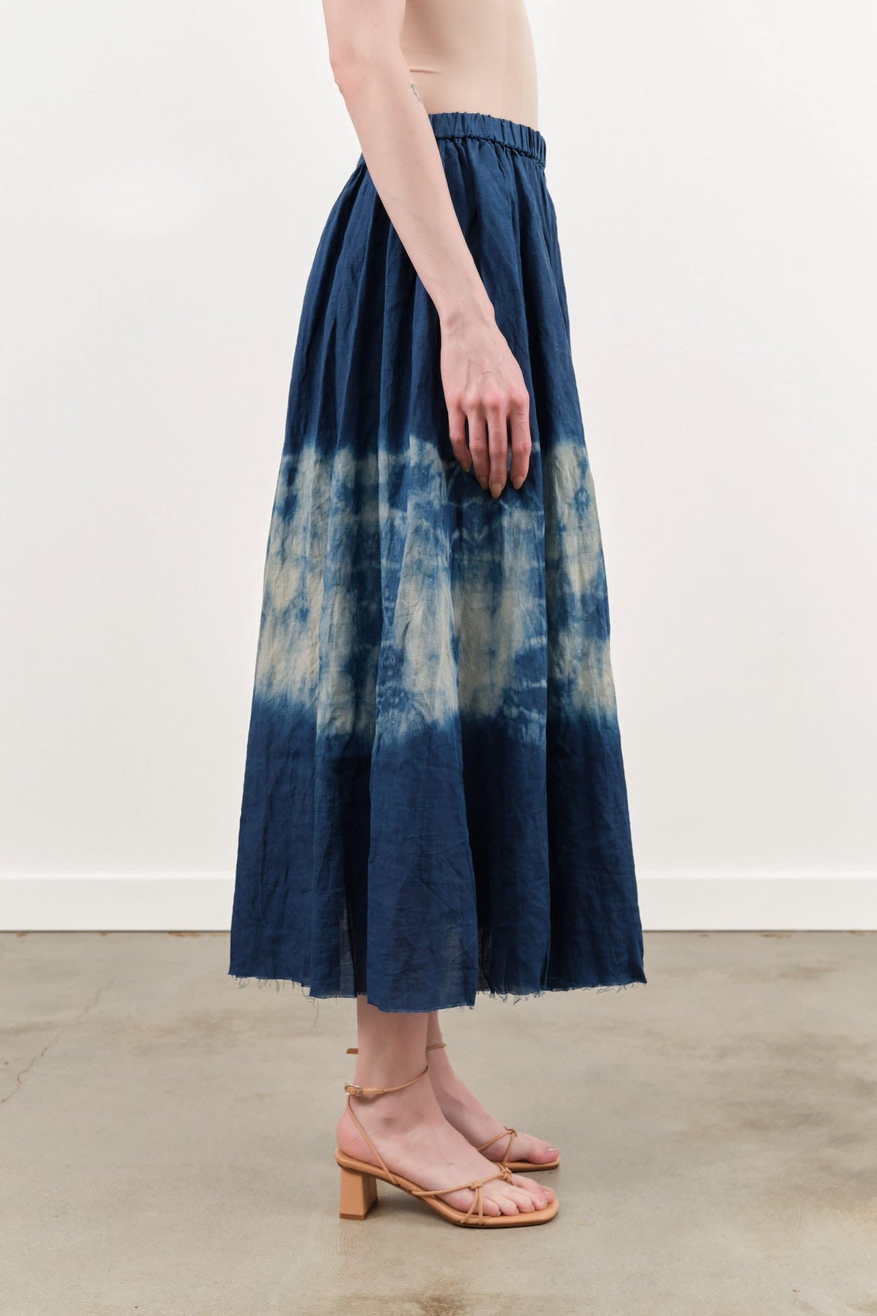 Pas de Calais Apparel Womens Skirts Ramie Tencel Willow Dye Skirt