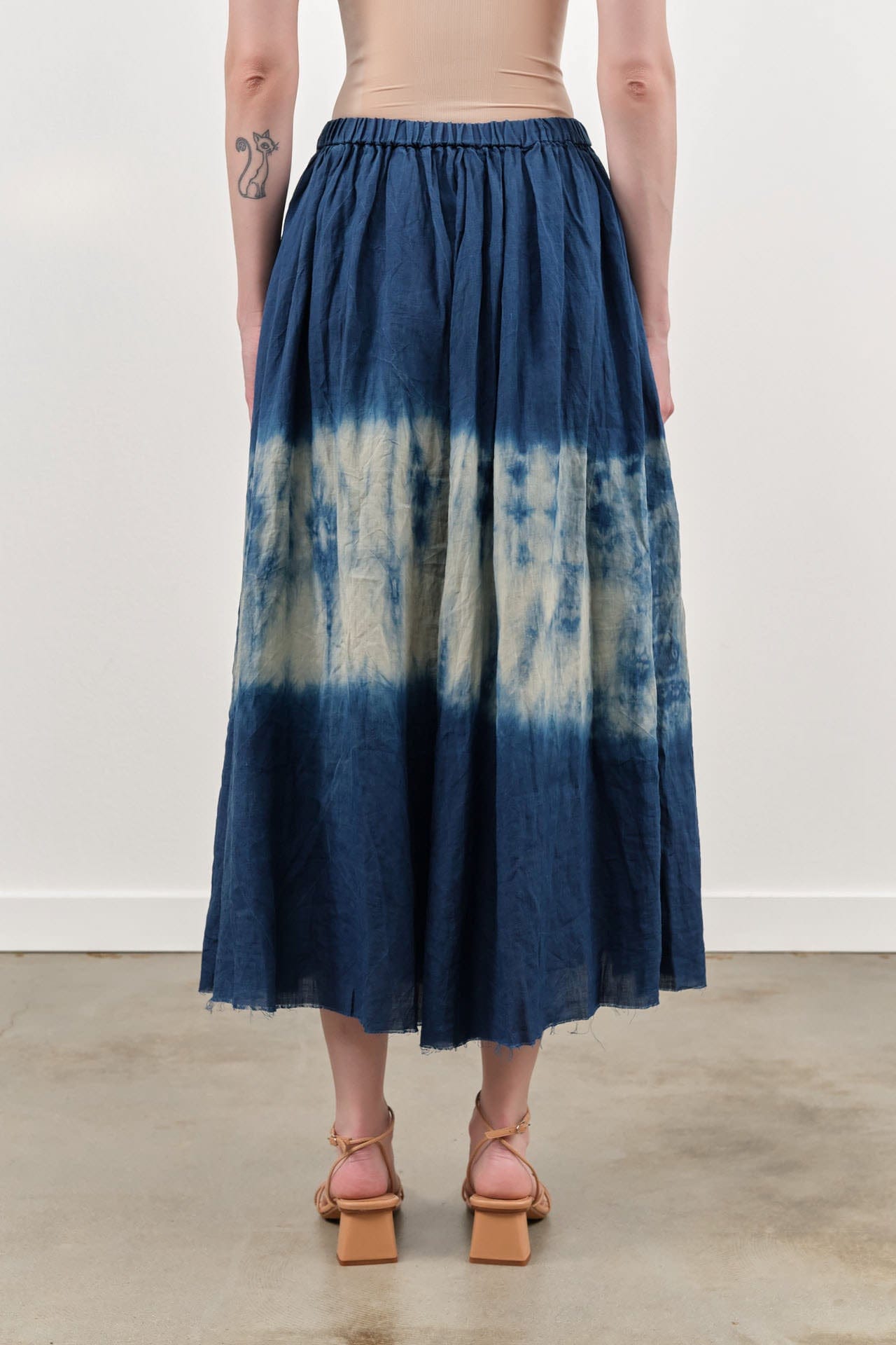 Pas de Calais Apparel Womens Skirts Ramie Tencel Willow Dye Skirt