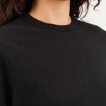 Pas de Calais Apparel Womens Tees Recycle Jersey Long Sleeve Pullover in Black