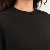 Pas de Calais Apparel Womens Tees Recycle Jersey Long Sleeve Pullover in Black