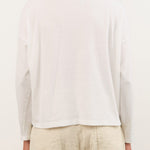 Pas de Calais Apparel Womens Tees Recycle Jersey Long Sleeve Pullover in White