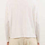 Pas de Calais Apparel Womens Tees Recycle Jersey Long Sleeve Pullover in White