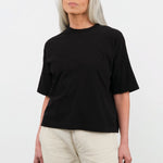 Pas de Calais Apparel Womens Tees Recycle Jersey Oversize T-Shirt in Black