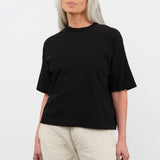 Pas de Calais Apparel Womens Tees Recycle Jersey Oversize T-Shirt in Black