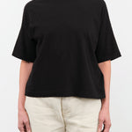 Pas de Calais Apparel Womens Tees Recycle Jersey Oversize T-Shirt in Black