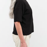 Pas de Calais Apparel Womens Tees Recycle Jersey Oversize T-Shirt in Black