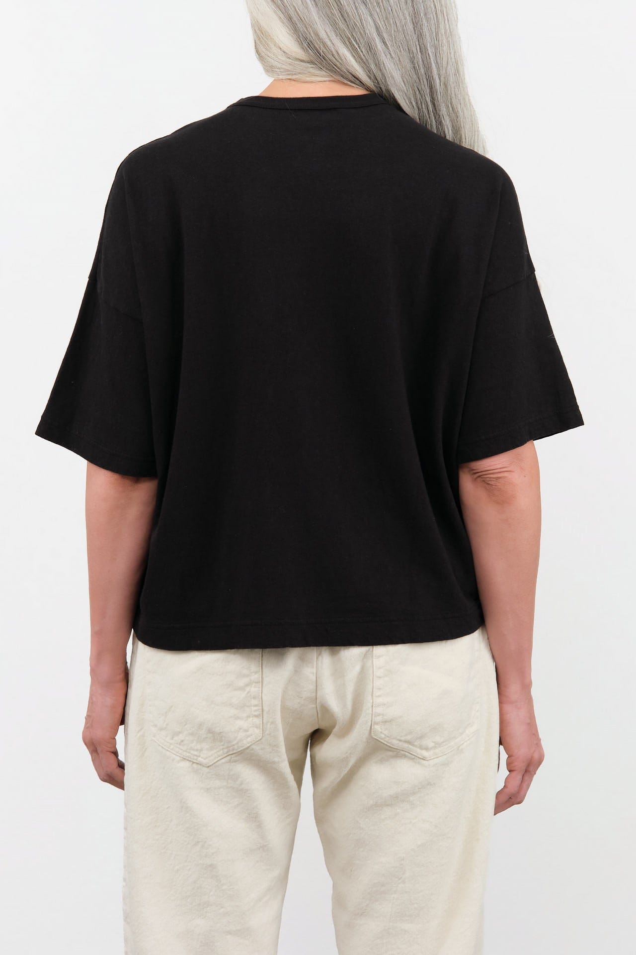 Pas de Calais Apparel Womens Tees Recycle Jersey Oversize T-Shirt in Black