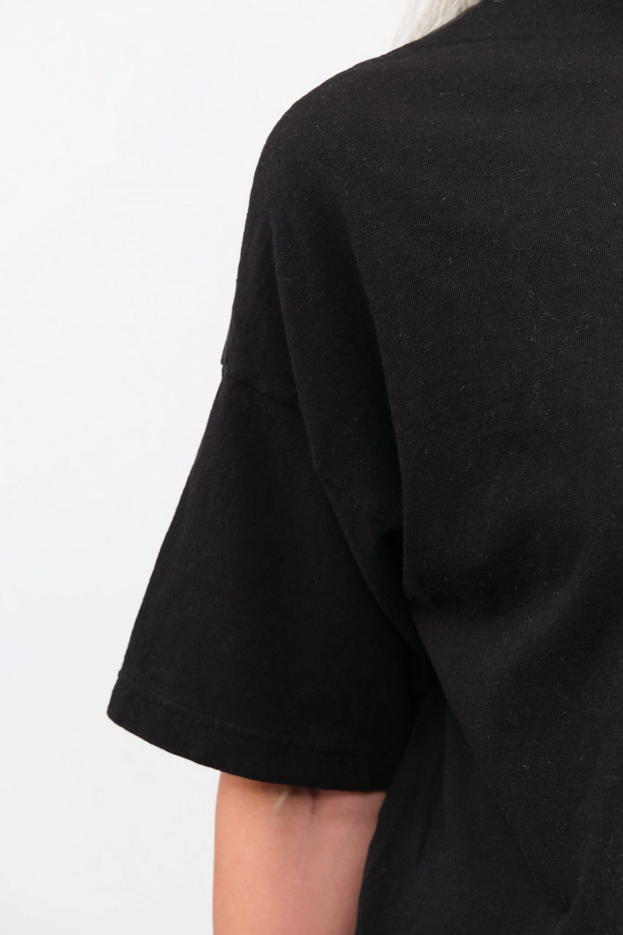 Pas de Calais Apparel Womens Tees Recycle Jersey Oversize T-Shirt in Black