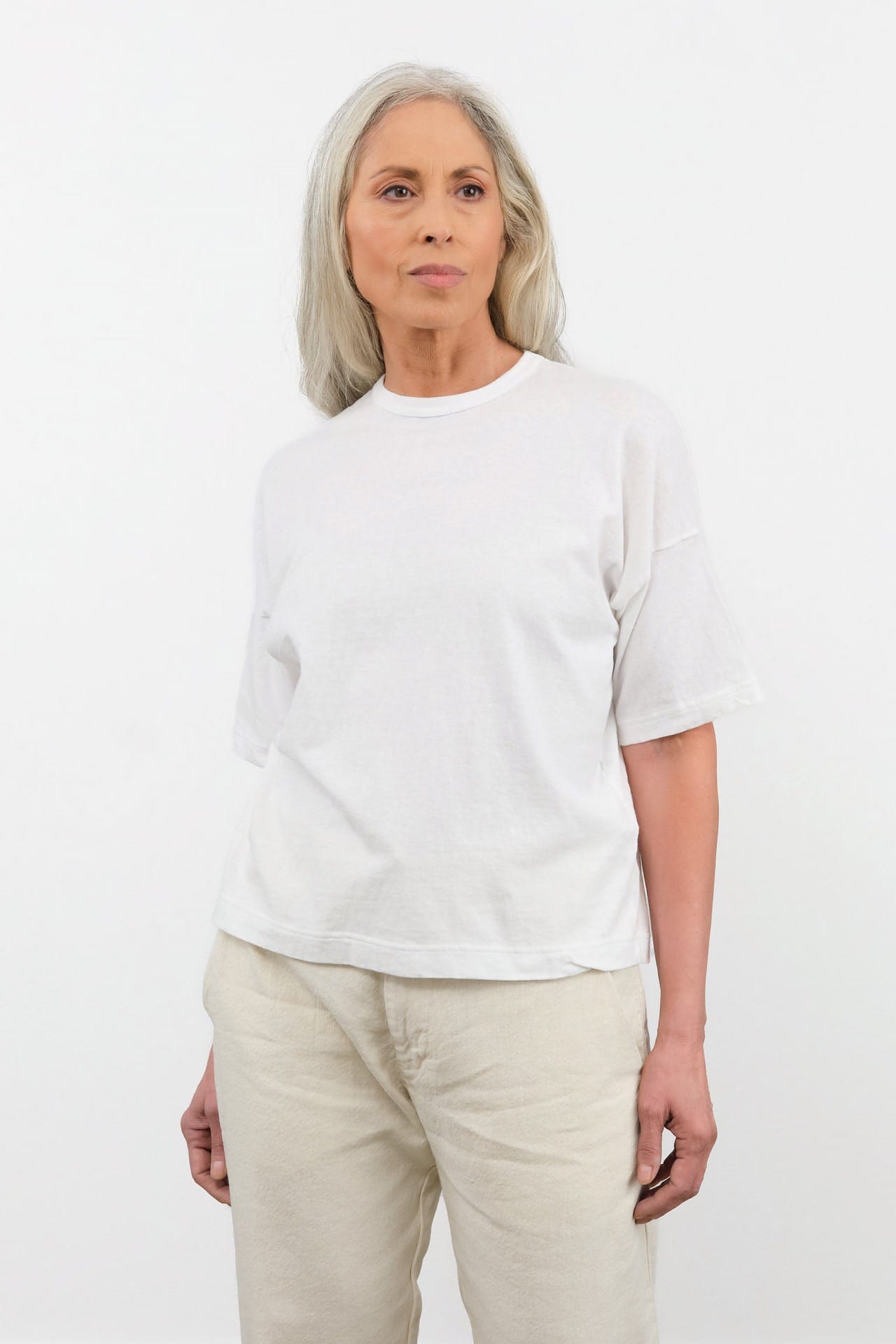 Pas de Calais Apparel Womens Tees Recycle Jersey Oversize T-Shirt in White