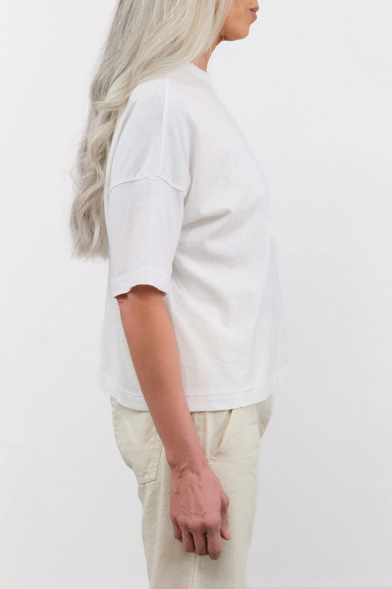 Pas de Calais Apparel Womens Tees Recycle Jersey Oversize T-Shirt in White