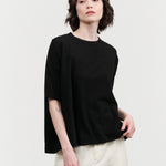 Pas de Calais Recycled Cotton Relaxed Short Sleeve T-Shirt in Black