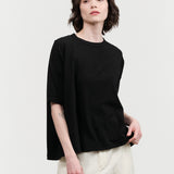 Pas de Calais Recycled Cotton Relaxed Short Sleeve T-Shirt in Black