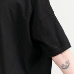 Recycled Cotton Relaxed Short Sleeve T-Shirt in Black by Pas de Calais Designer Brand 