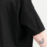 Recycled Cotton Relaxed Short Sleeve T-Shirt in Black by Pas de Calais Designer Brand 