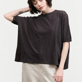 Pas de Calais Recycled Cotton Relaxed Short Sleeve T-Shirt in Charcoal