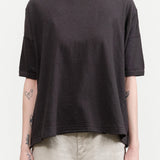 Recycled Cotton Relaxed Short Sleeve T-Shirt by Pas de Calais in Charcoal