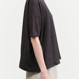 Pas de Calais Designer Brand Recycled Cotton Relaxed Short Sleeve T-Shirt in Charcoal