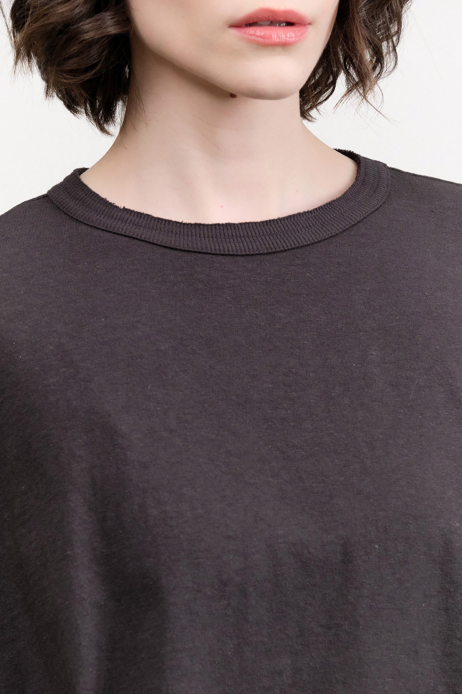 Charcoal Recycled Cotton Relaxed Short Sleeve T-Shirt by Pas de Calais