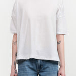 Recycled Cotton Relaxed Short Sleeve T-Shirt by Pas de Calais in White